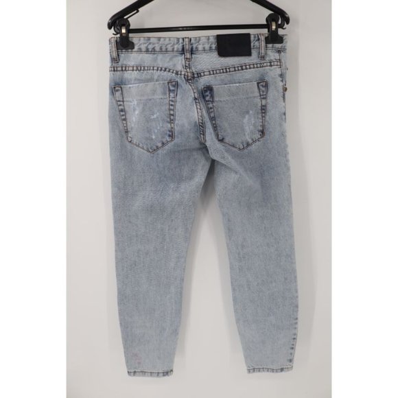 One Teaspoon Women's Size 26 Distressed Ripped Skinny‎ Leg Jeans Ankle Zip blue - Picture 5 of 12